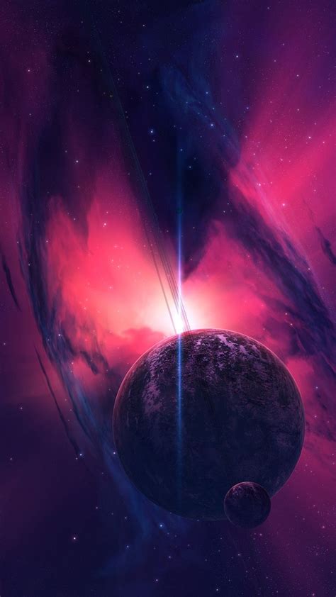 Downaload Planets Fantasy Pink Nebula Space Wallpaper For Screen