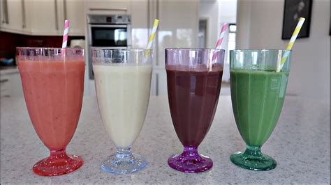 4 SECRET INGREDIENT SMOOTHIES | 4 HEALTHY BREAKFAST SMOOTHIE IDEAS