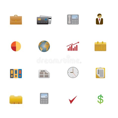 Icon Set Of Business Symbols Stock Vector Illustration Of Schedule