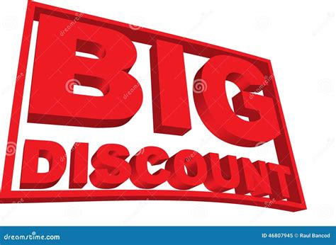 Big Discount 3 D Sign Stock Vector Illustration Of Label 46807945