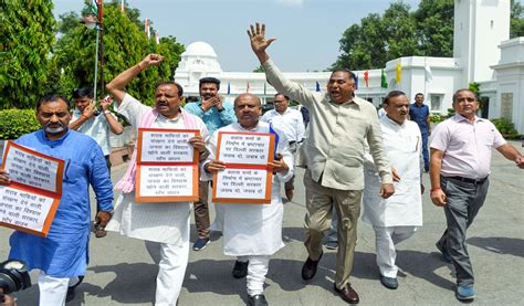 Bjp Mlas Marshalled Out Of Delhi Assembly Ahead Of Trust Vote Telangana Today