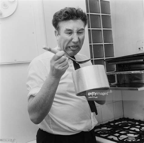 English Actor And Comedian Frankie Howerd Tastes His Own Cooking At