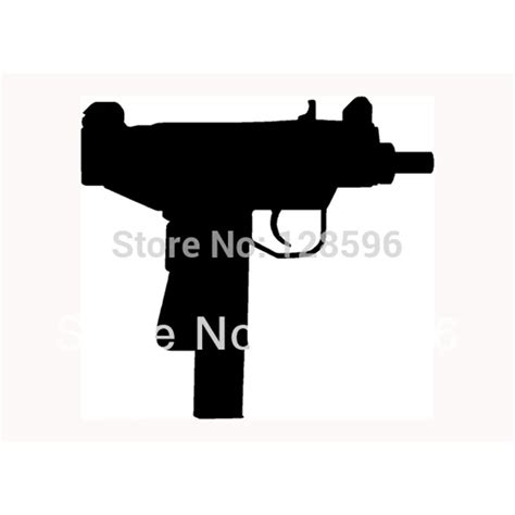 Hotmeini Uzi Pistol Sticker For Car Window Vinyl Decal Gun Armed Ammo
