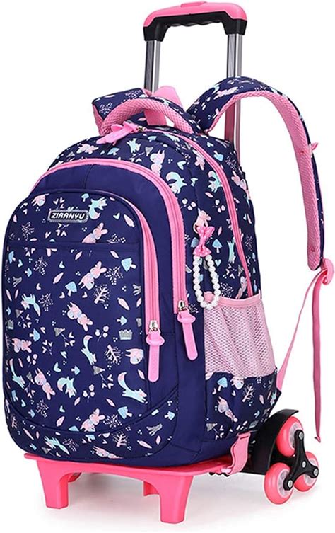 goldgod girl s trolley backpack princess lightweight rolling school bag waterproof large