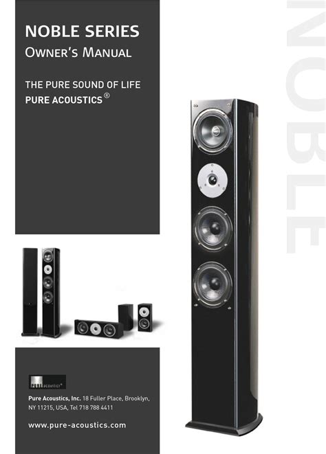 Pure Acoustics Noble Series Owners Manual Pdf Download Manualslib