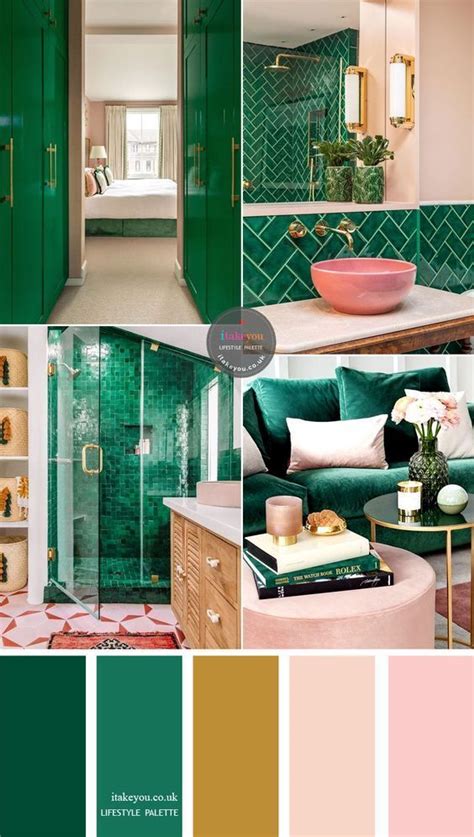 Pastel Pink Emerald Green And Mustard Yellow Colour Inspiration