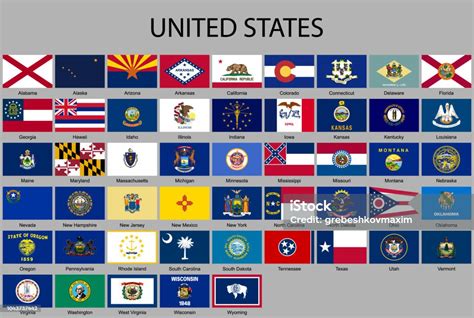 All Flags Of The United States Of America Stock Illustration Download