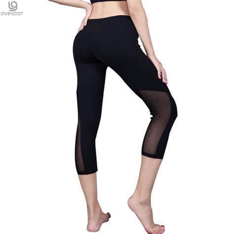 Mesh Patchwork Women Leggings Sporting Quick Dry Fitness Pants Breathable Stretch Elastic Female