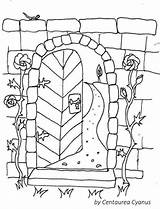 Coloring Gate Garden Gates Cyanus Fairy Stonewall sketch template