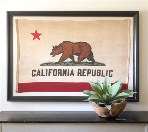 Framed California Flag California Flag California Republic Barstow