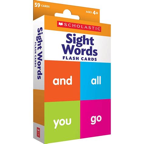 Knowledge Tree Scholastic Inc Teacher Resources Flash Cards Sight Words