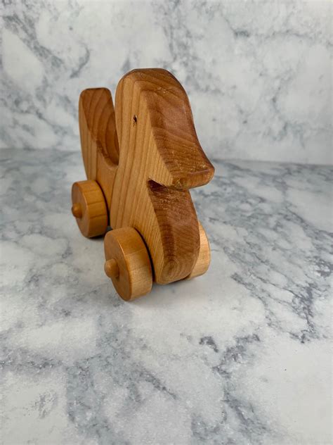 Handcrafted Wooden Duck Push Toy Etsy