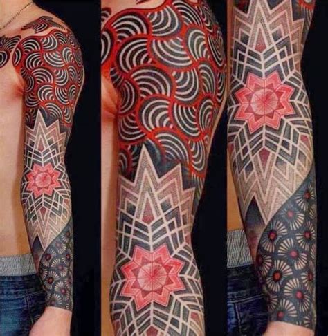 Tattoo Red Black Sleeve Tags 3d Red And Black Sleeve
