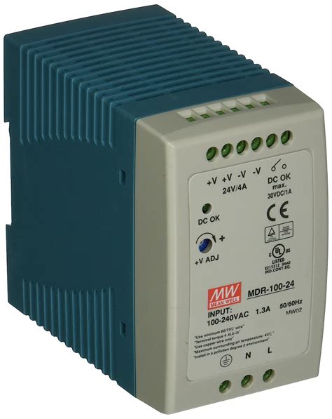 Mean Well Mdr 100 24 Ac To Dc Din Rail Power Supply 24v 4 Amp 96w 1