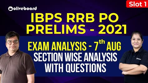 IBPS RRB PO PRELIMS 2021 Exam Analysis 7 Aug Slot 1 Section Wise