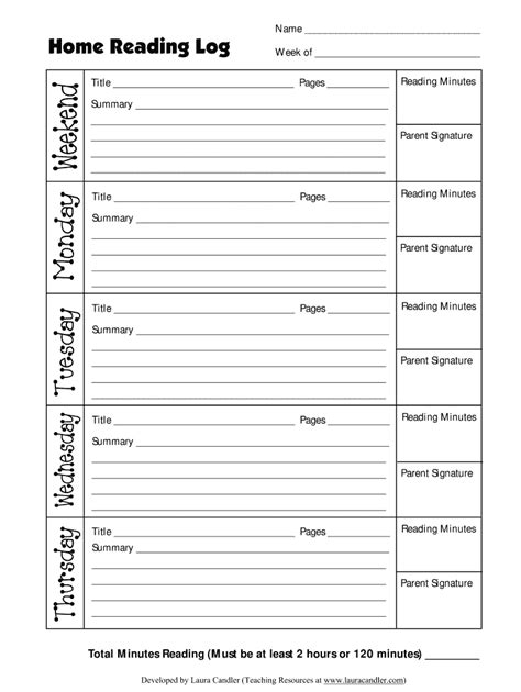 Printable Reading Log Form Fill Out And Sign Printable Pdf Template