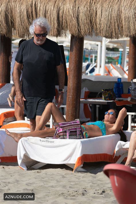 Elisabetta Gregoraci And Flavio Briatore Were Spotted On The Beach In Forte Dei Marmi With Son