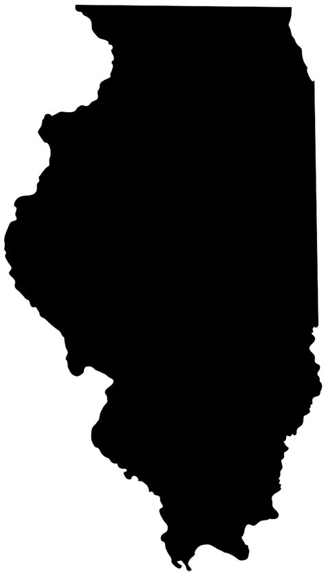 Illinois Map Silhouette Free Vector Silhouettes