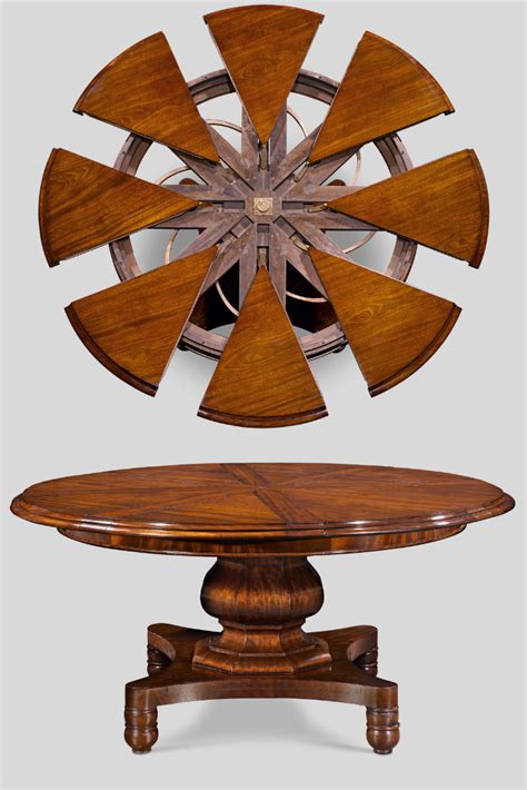 The table expands from a diameter of 1.30m to 1.75m. This early Jupe patent expanding table is one of only a handful known. The mahogany table w ...