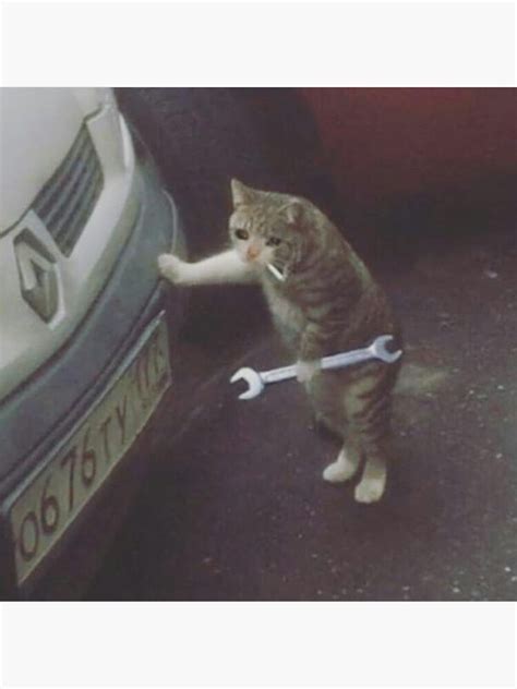 Mechanic Crying Cat Meme Vibe Sticker For Sale By Sp00kem Redbubble