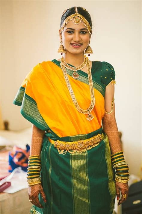 Traditional South Indian Iyer Bride Wearing Bridal Saree And Jewellery Muhurat Look Makeup By