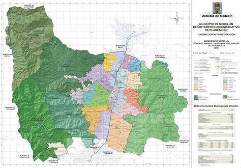 Comunas Barrios Corregimientos Y Veredas De Medellín Tamaño