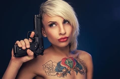 Download Tattoo Woman Girls Guns Hd Wallpaper By Milenko Ilas