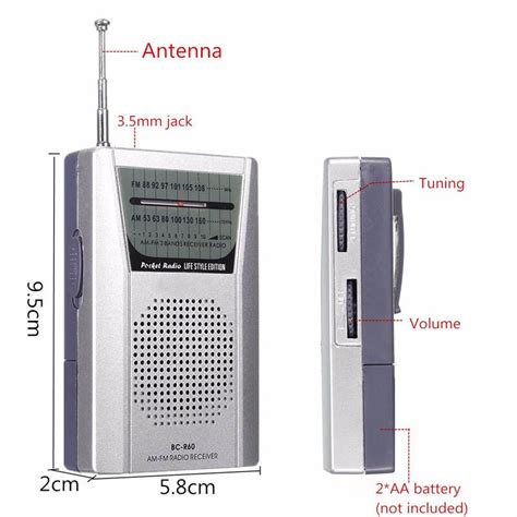 Leory Mini Silver Portable Led Amfm Telescopic Antenna Radio Speaker