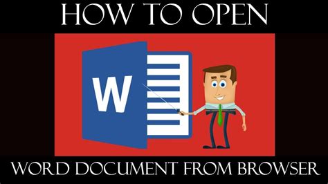 How To Open Word 2016 Document From Browser Youtube