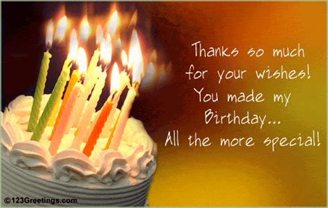 Thanks For Your Birthday Wishes Free Birthday Thank You Ecards 123