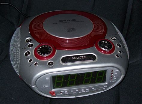 Craig Dual Alarm Amfm Clock Radio With Cd Player Cr41475r Dark Red
