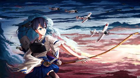 Wallpaper Anime Girls Bow Weapon Kantai Collection Japanese