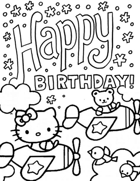 Hello Kitty Birthday Coloring Pages Best Coloring Pages For Kids