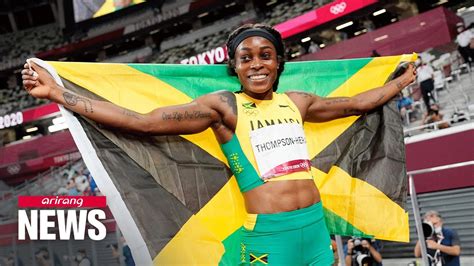 jamaican sprinter elaine thompson herah wins historic double double in 100m and 200m races