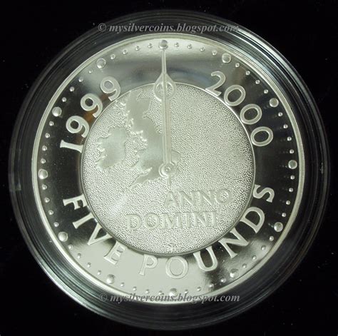 Silver Coins Collection 2000 Uk £5 Millennium Silver Proof