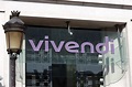 The Vivendi logo is pictured at the main entrance of the entertainment ...