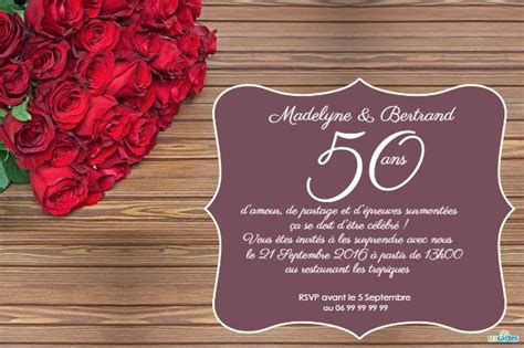 We have options for every wedding theme, each customizable to include unique colors. Carte Anniversaire 50 Ans De Mariage Gratuite A Imprimer ...