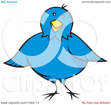 Royalty Free Vector Clip Art Illustration Of A Chubby Blue Bird By Any
