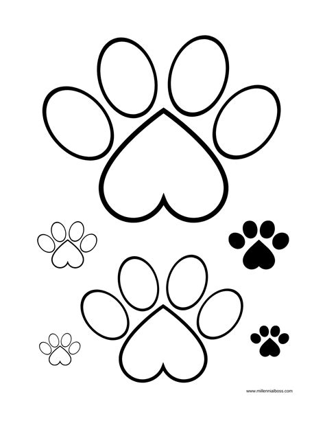 Paw Print Outline Printable Pdf In Different Sizes Laptrinhx News