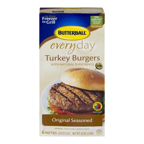 Save On Butterball Everyday Turkey Burgers Original Seasoned Frozen 6