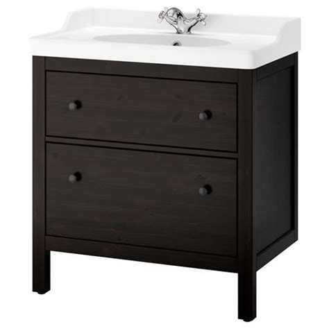 The project is simple and basic: HEMNES/RATTVIKEN wash-basin and cabinet black-brown stain ...