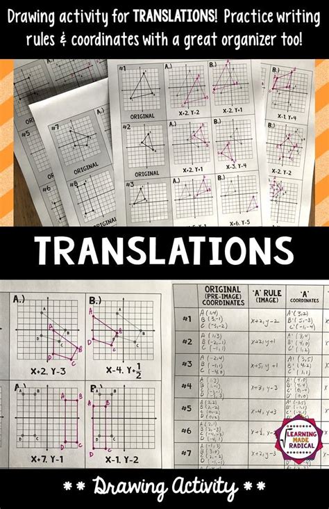 Transformations Translations Drawing Activity Writing Practice