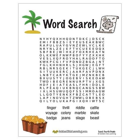 Free Word Search Worksheets For 4th Grade Golden Kids Learning