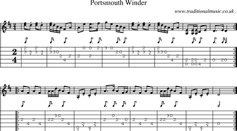 American Old Time Music Scores And Tabs For Guitar Portsmouth Winder