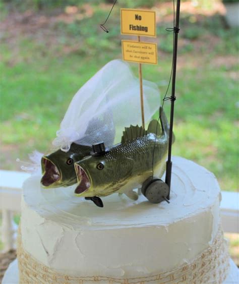 Bass Fish Wedding Cake Topper Fishing Wedding Cake Topper Etsy