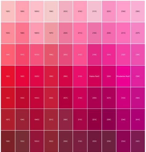 Logo Pantone Color Matching Red And Pink Color Palette Pink Pantone
