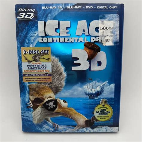 Ice Age Continental Drift Blu Raydvd 2012 3 Disc Set Includes