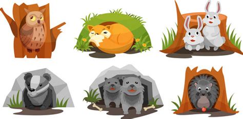 Cute Forest Animals Peepped Out From Their Burrows