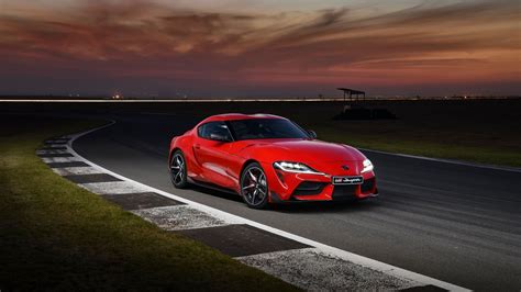 Download 3840x2160 Toyota Gr Supra Road Red Sport Cars Wallpapers