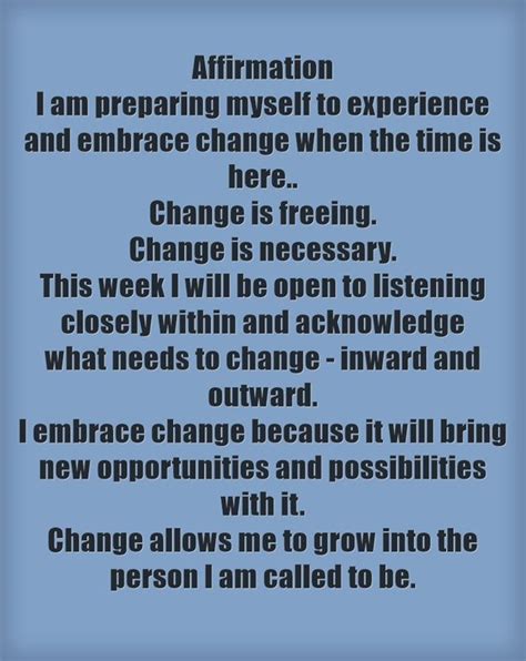 Affirmation Affirmations Words Embrace Change